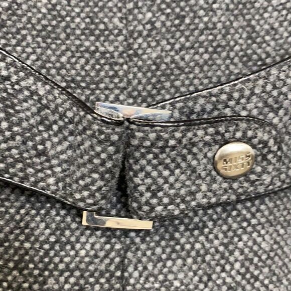 Miss Sixty Wool Blend Double Breasted Belted Pea Coat Grey Tweed Small EUC - Picture 9 of 16